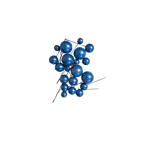 Set 20 sfere/bile din plastic pentru decor tort - Albastru Inchis 