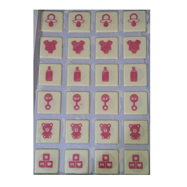 Set 244 decor ciocolata Bebe fetita nou nascut - Roz - Dr Gusto