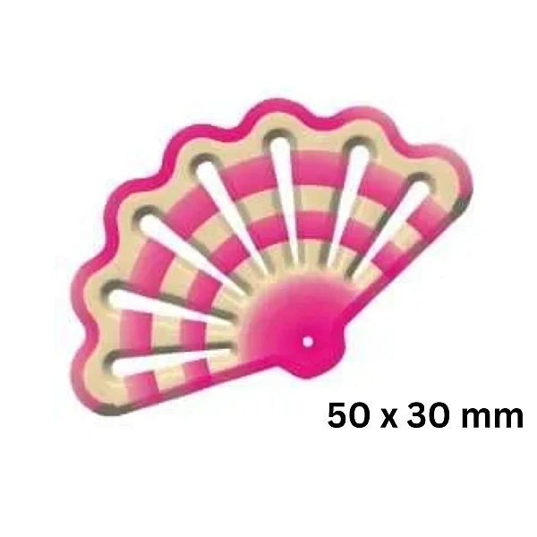 Set 200 buc decor din ciocolata - Evantai roz 50x30mm