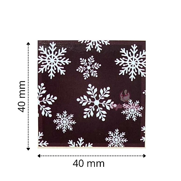 Set 288 buc decor din ciocolata - Patrat fulgi de nea ((EXP:20-10-2022)
