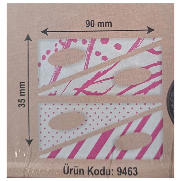 Set 288 buc decor din ciocolata - Triungi alb cu modele roz
