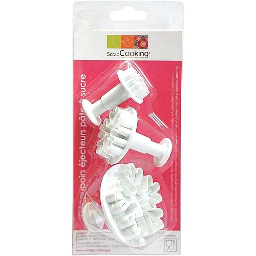 Set 3 decupatoare cu ejector fulgi de zapada &ndash; Scrapcooking