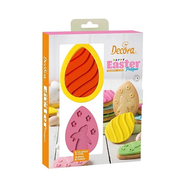 Set 3 emboasoare Oua de Pasti &oslash; 8 x 5,5 x h 2,2 cm - Decora