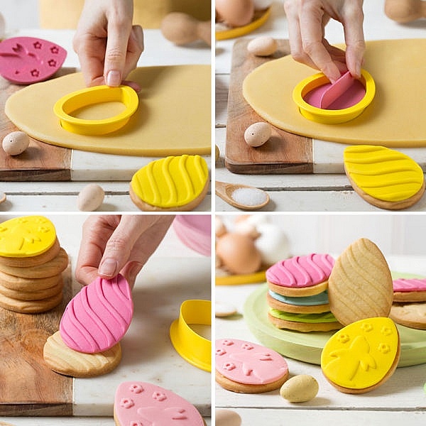 Set 3 emboasoare Oua de Pasti &oslash; 8 x 5,5 x h 2,2 cm - Decora