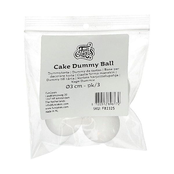 Set 3 Sfere din polistiren - 3 cm - FunCakes