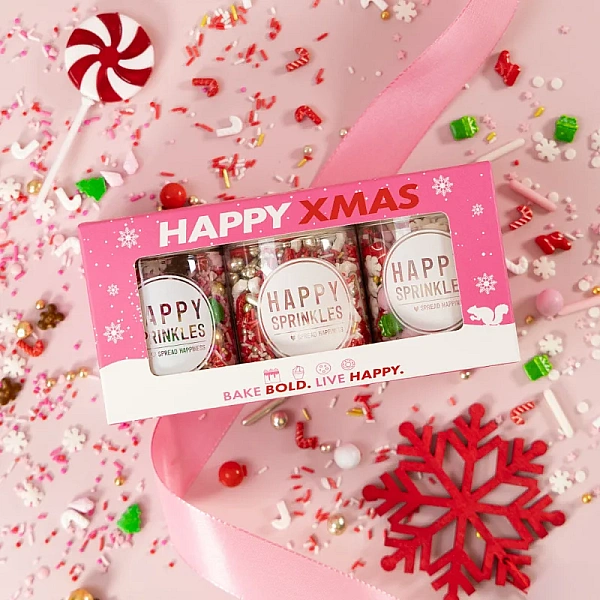 Set 3 Sprinkles de Crăciun - Christmas Favorites Trio (Christmas Morning, Holly Jolly, Jingle Joy) - 3 x 90g - Happy Sprinkles