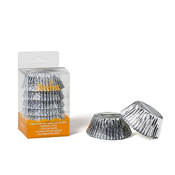 Set 60 buc Forme de copt briose SILVER (Argintiu) - 50 X 32 MM - Decora