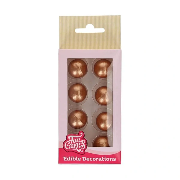 Set 8 buc Bilute din Ciocolata culoarea BRONZ - &Oslash; 2cm - FunCakes
