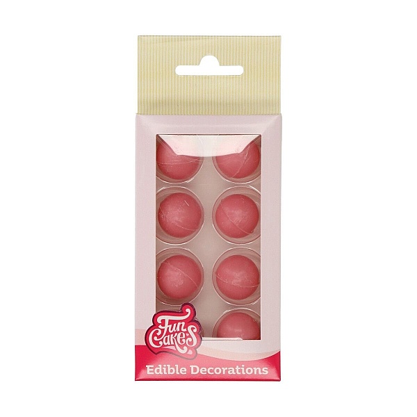 Set 8 buc Bilute din Ciocolata culoarea ROZ - PINK - &Oslash; 2cm - FunCakes