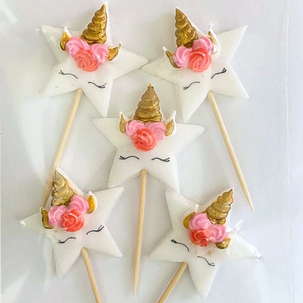 Set decor comestibil din zahăr - &bdquo;Steluțe unicorn&rdquo; - Anyta Cooking