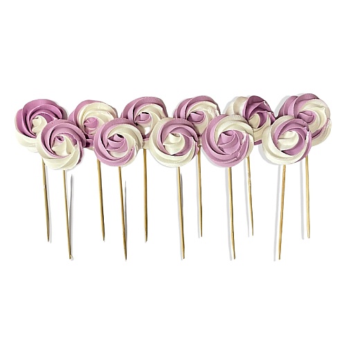   Set decor comestibil - &bdquo;Mix bezea alb-lila&rdquo; 12 buc  - Anyta Cooking 