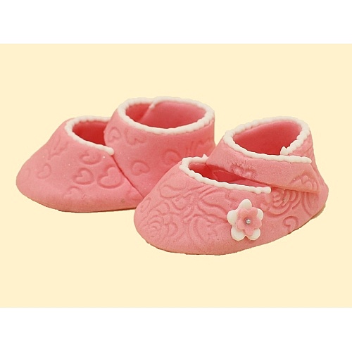 Set decor comestibil - Papucei roz cu floricica - Anyta Cooking
