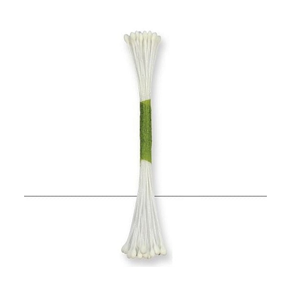 Set Stamine Flori Mici &ndash; 50 bucati &ndash; Alb &ndash; JEM
