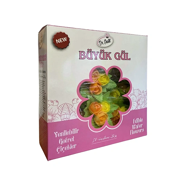 Set 25 buc trandafiri multicolori cu frunza din vafa - Apsal Dr Gusto