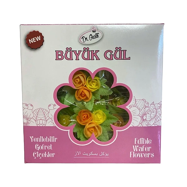 Set 25 buc trandafiri multicolori cu frunza din vafa - Apsal Dr Gusto