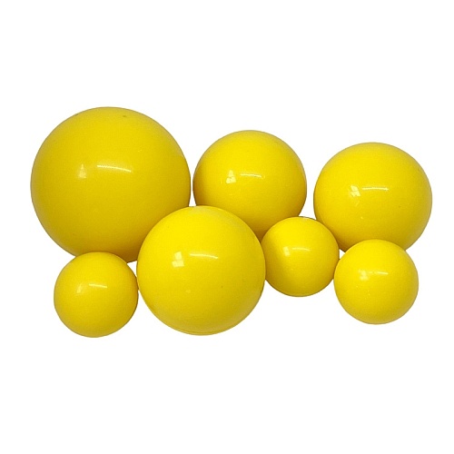 Sfere comestibile galbene &ndash; set 7 buc  pentru decorarea deserturilor &ndash; Anyta Cooking