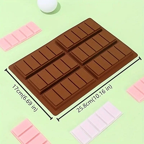 Forma de Silicon pentru Mini Tablete de Ciocolata (6 cavitati) - 26x17 cm, Ad&acirc;ncime 1,5 cm