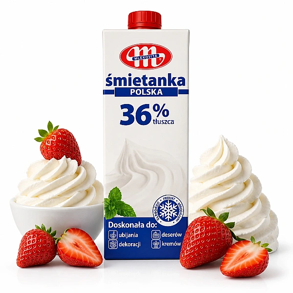 Sm&acirc;nt&acirc;nă naturală pentru friscă 36% UHT, grăsime - 1L - MLEKOVITA - Anyta Cooking