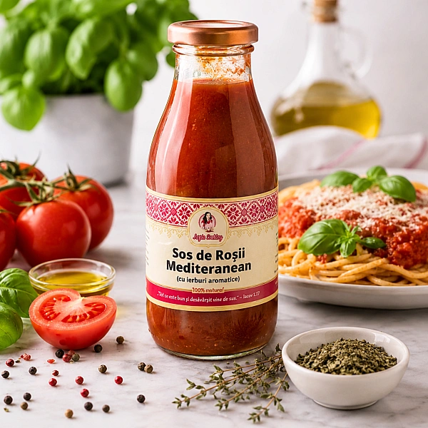 Sos de rosii Mediteranean 100% natural cu ierburi aromatizante - 250g - Anyta Cooking