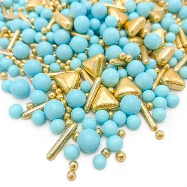Sprinkles - Boy Gang (Perle Albastre și Bastonașe Aurii) - 450g - Happy Sprinkles