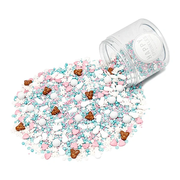 Sprinkles - Frosty Magic - Mix de Iarnă Alb, Bleu și Argintiu - 90g - Happy Sprinkles