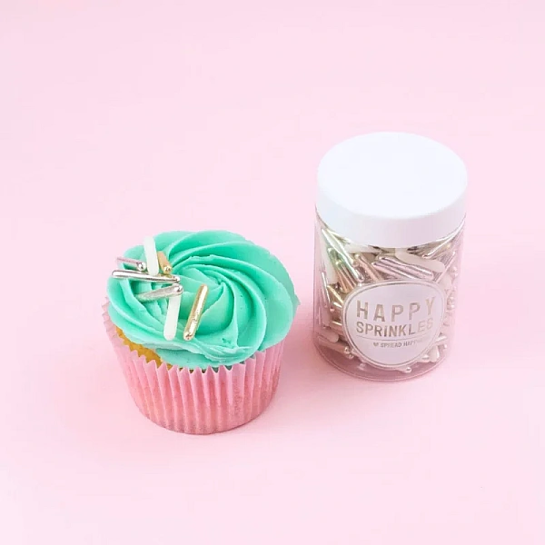 Sprinkles - Golden Hour - Bastonașe Aurii, Argintii și Albe - 90g - Happy Sprinkles