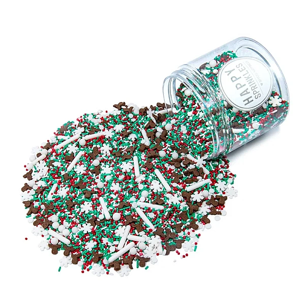 Sprinkles - Oh deer (Vegan) - Mix de Crăciun cu Reni și Fulgi de Nea - 90g - Happy Sprinkles