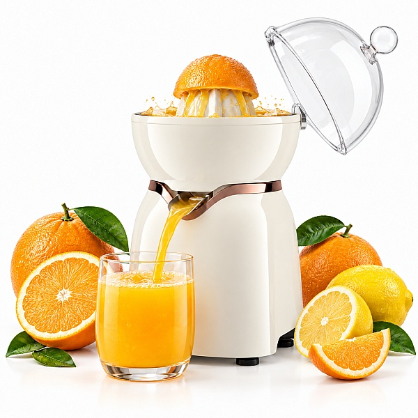 Storcător de Citrice Silentios - Electric, Crem cu 2 conuri și cioc anti-stropire &ndash; Anyta Cooking