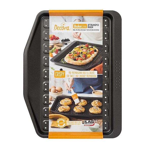 Tava de copt antiaderenta cu perforatii - &oslash; 41 x 31.5 x 2.5 h cm - Decora