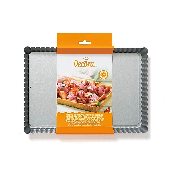 Tava Dreptunghiulara Festonata-cu baza detasabila-32x22xh3.5cm - Decora