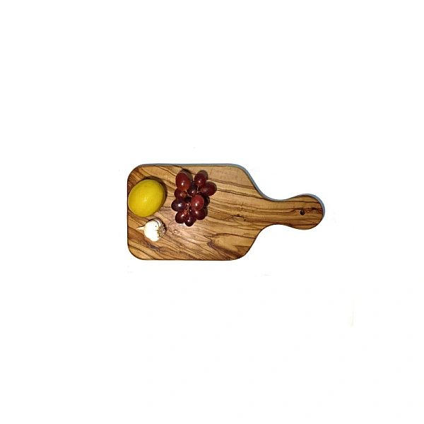 Tocător din Lemn de Măslin cu M&acirc;ner - Platou de Servire Mediteranean - 32 x 16 x 2 cm