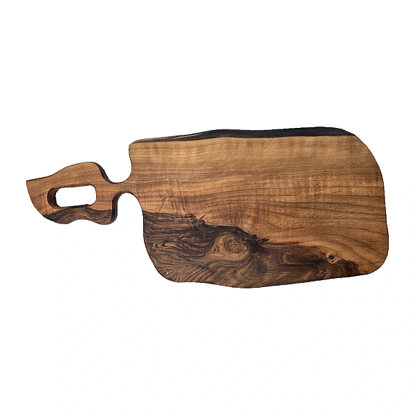 Tocător din Lemn de Nuc Masiv cu M&acirc;ner Sculptat - Realizat Manual - 51 x 20 x 2,5 cm