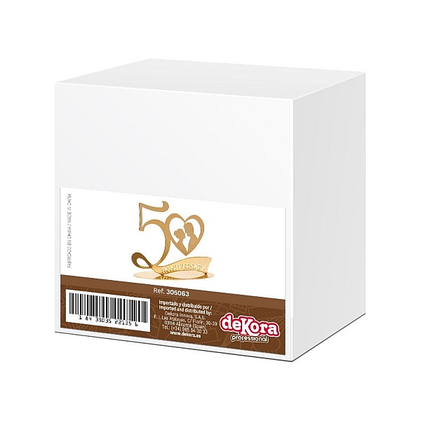 Topper Tort&ndash; Aniversare Nuntă de Aur- 20X16 CM&ndash; Dekora - Anyta Cooking