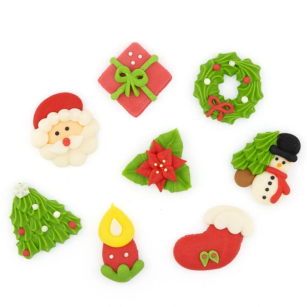 Set 8 bucăți - Decorațiune comestibilă - Motive de Crăciun - Happy Sprinkles