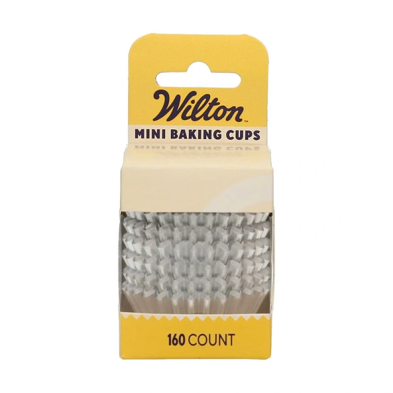 Forme de copt metalice argintii mini &ndash; set 160 bucăți &ndash; Wilton