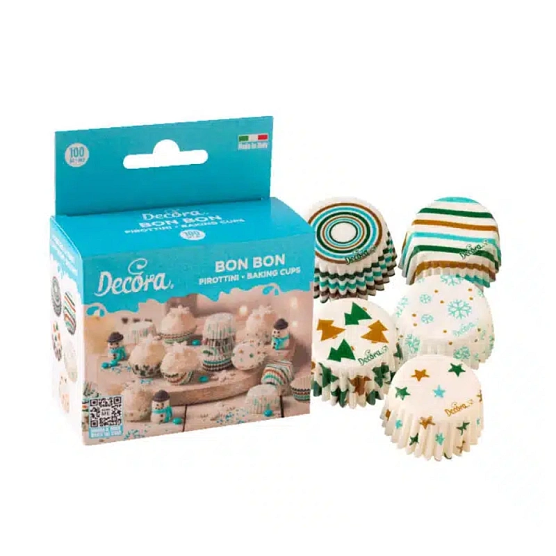 Set 100 buc Forma de Copt Briose - Bon Bon Vis de Crăciun - 27 X 17 MM - Decora