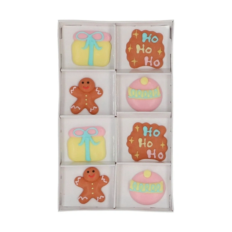 Set 8 decoratiuni din zahar Om turta dulce - Craciun - Wilton