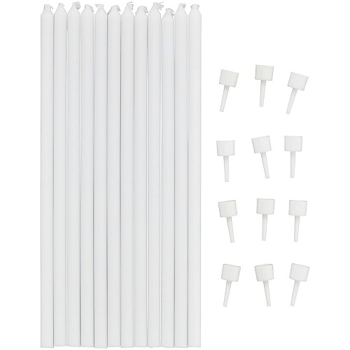 Set 12 lumanari albe 15 cm - Wilton 