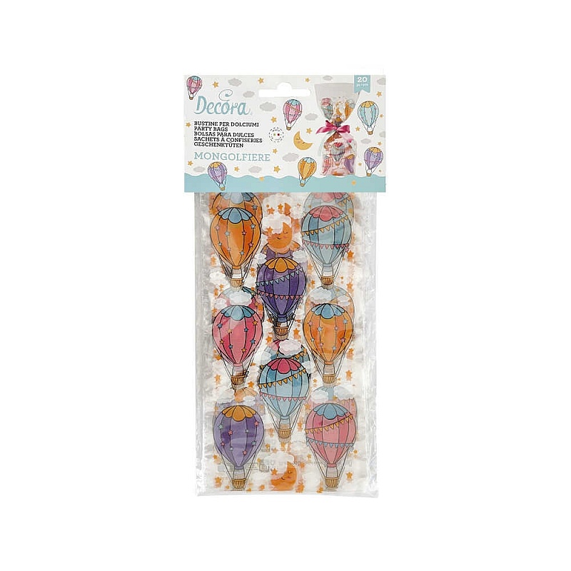 Set 20 pungi din plastic -12,5 + 3 x 24 h cm - Decora