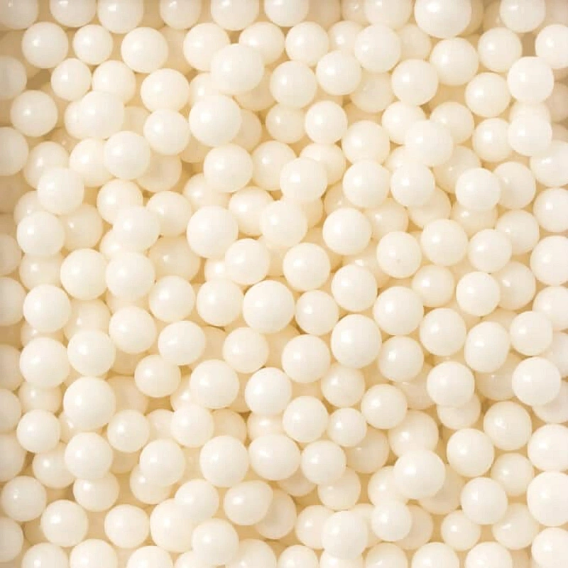 Perle / Perlute din zahar 7mm - ALB SIDEF / White - 1Kg - Decora Bakery