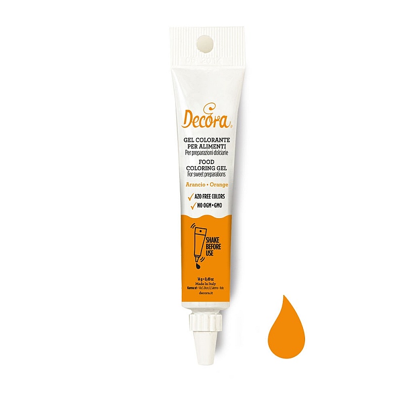 Colorant gel natural Portocaliu / Orange 14g - Decora (exp:09.2025)