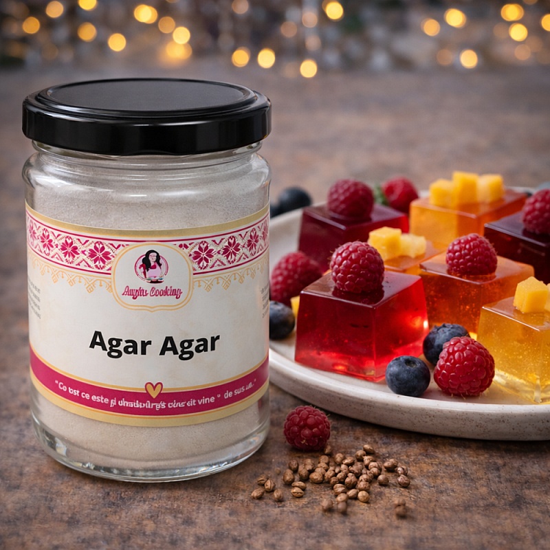 Agar Agar 100% natural 40g &ndash; Gelifiant vegetal pentru deserturi &ndash; Anyta Cooking
