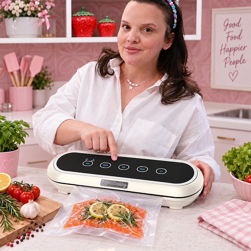 Aparat de Vidat Alimente Retro Crem, Sigilare Dublă, 3 Moduri &ndash; Anyta Cooking