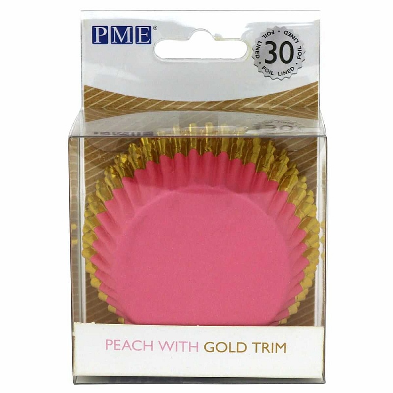 Set 30buc Forme de copt briose- piersică cu garnitură aurie PME