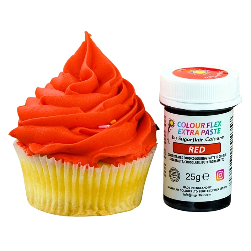 Colorant alimentar Gel Extra concentrat &ndash; Red Colourflex 25g &ndash; Sugarflair