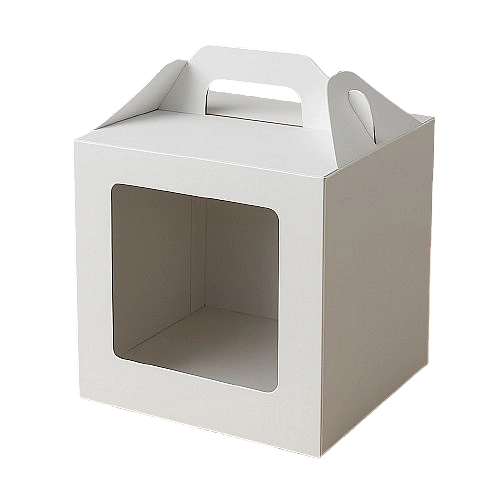 Cutie alba pentru tort cu maner si fereastra 35 &times; 35 &times; 15 cm - Anyta Cooking