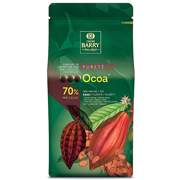 Ciocolată neagră PREMIUM - OCOA - cacao 70,4% - 1kg - Cacao Barry&reg; - Anyta Cooking