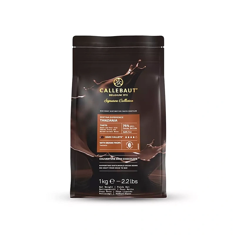Ciocolată neagră PREMIUM - TANZANIA - cacao 75% - 1kg - Callebaut&reg;