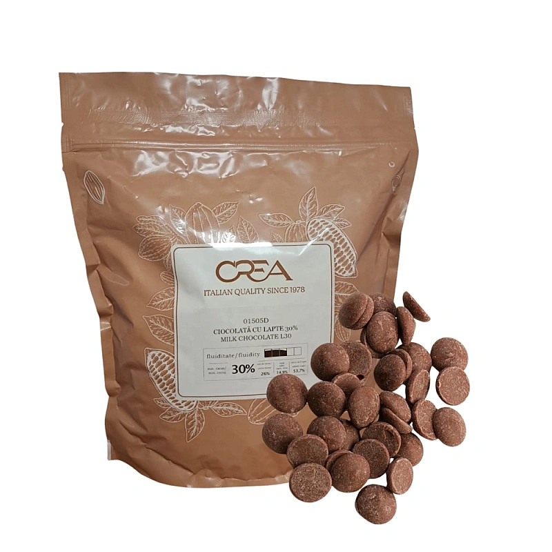 Ciocolata veritabila Italiana - LAPTE 30%- 2,5 kg - Crea	
