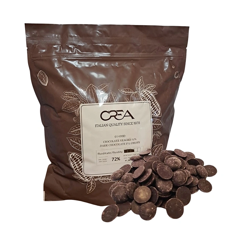 Ciocolata veritabila Italiana - NEAGRA 72% - 2,5KG - Crea